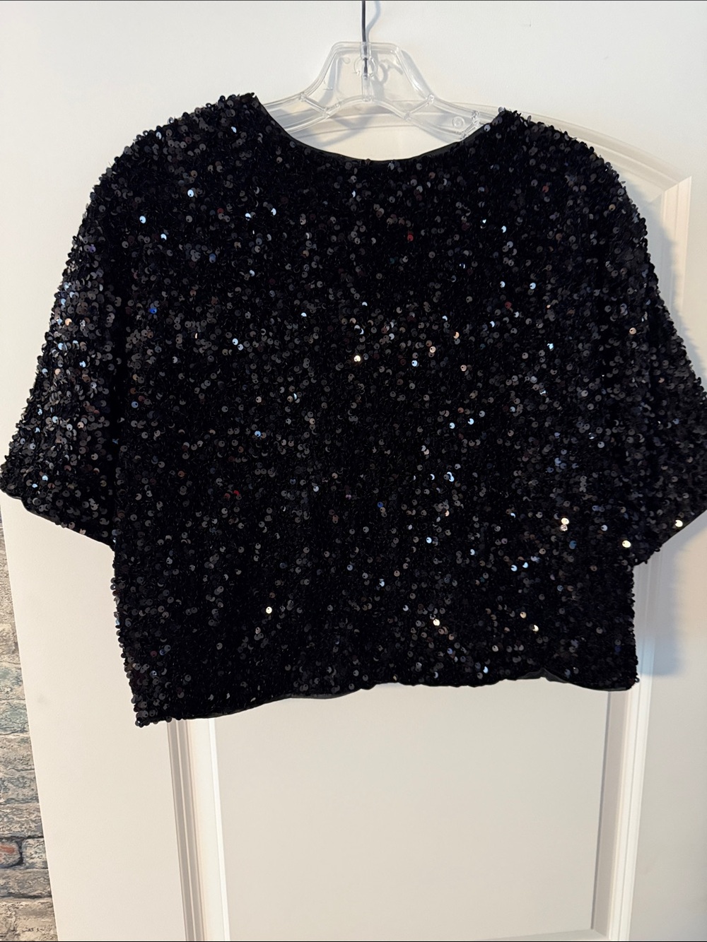 H&M Black Sequin Tie-Front Jacket - Picture 3 of 4